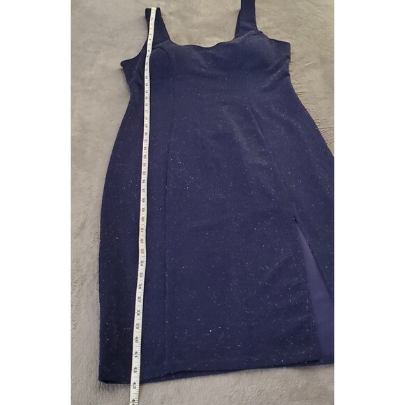 Sequin Hearts Navy Blue Sleeveless Bodycon Stretch Cocktail Dress Juniors Sz 15 - Picture 8 of 12